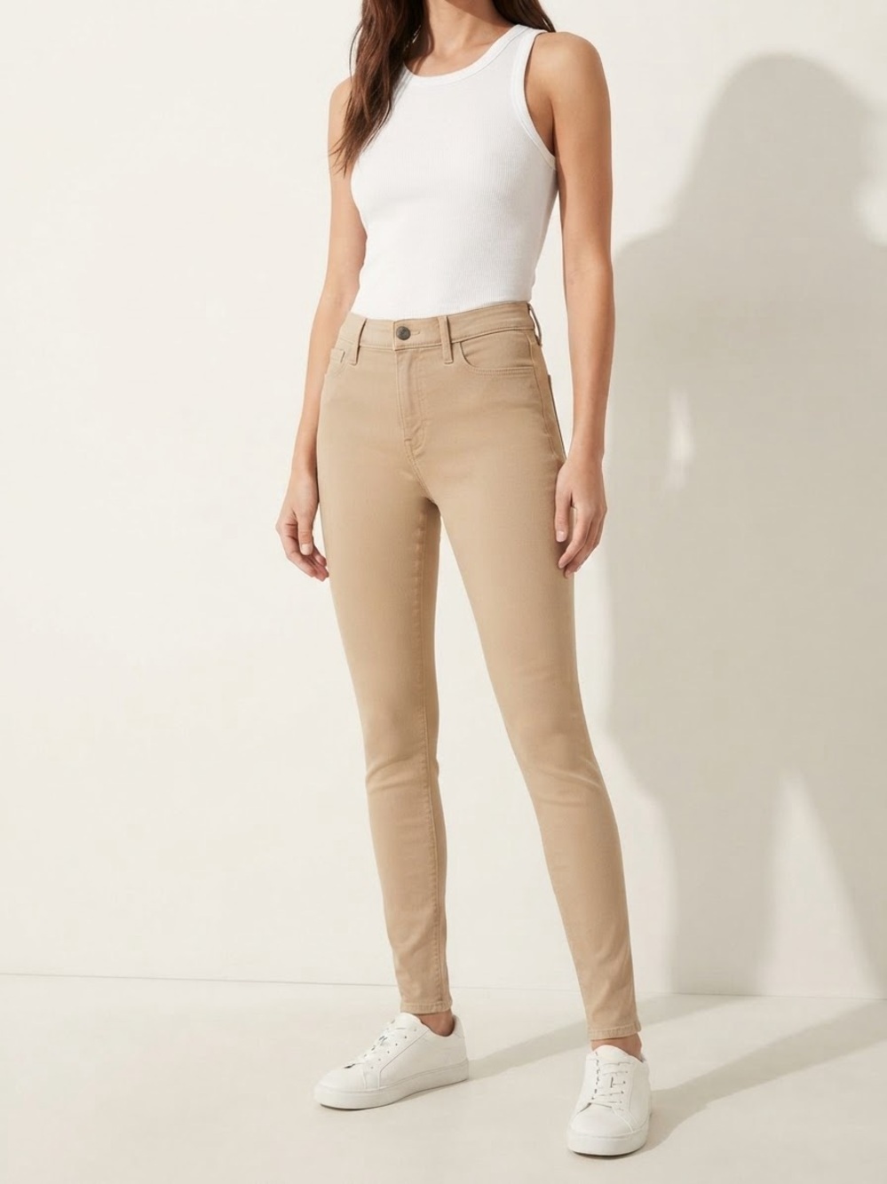 Hollister co Women’s High-Rise Skinny Jeans in Khaki